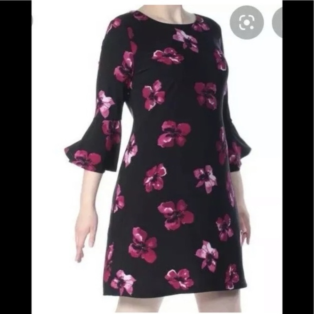 Tommy Hilfiger Black Dress with Pink Floral Design